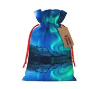 HGFVY Northern Lights 1pcs Drawstring Tote Bag 8.3x11.8in For Christmas Gifting And Storage And With Kraft Gift Tags