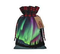HGFVY Northern Lights Painting 1pcs Drawstring Tote Bag 4.7 X 6.9in For Christmas Gifting And Storage And With Kraft Gift Tags