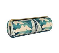 HGFVY Ocean Sailboat Pvc Pencil Case,Small Pen Pouch,Fashion Aesthetic Cases,For Pens,Pencils,And Accessories
