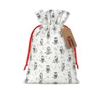 HGFVY Owl Tree Branches 1pcs Drawstring Tote Bag 8.3x11.8in For Christmas Gifting And Storage And With Kraft Gift Tags