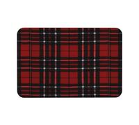HGFVY Red and Black Plaid Printing Bath Mat Diatomaceous Earth Mat Non-Slip Shower Mat for Kitchen Bathroom Floor,Easy to Clean