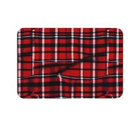 HGFVY Red & Black Plaid Printing Bath Mat Diatomaceous Earth Mat Non-Slip Shower Mat for Kitchen Bathroom Floor,Easy to Clean