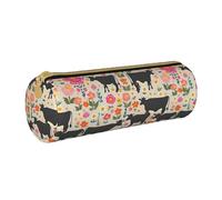 HGFVY Red Flower Cows Cattle Pvc Pencil Case,Small Pen Pouch,Fashion Aesthetic Cases,For Pens,Pencils,And Accessories