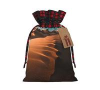 HGFVY Sand Dunes 1pcs Drawstring Tote Bag 8.3x11.8in For Christmas Gifting And Storage And With Kraft Gift Tags