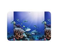 HGFVY Shark Swimming Under The Sea Printing Bath Mat Diatomaceous Earth Mat Non-Slip Shower Mat for Kitchen Bathroom Floor,Easy to Clean