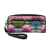 HGFVY Spirit Of The Lotus Makeup Bag,Small Travel Makeup Organizer Bag For Women Double Layer Portable Makeup Bags, Black, One Size