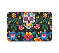 HGFVY Sugar Skulls Flowers Printing Bath Mat Diatomaceous Earth Mat Non-Slip Shower Mat for Kitchen Bathroom Floor,Easy to Clean