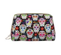 HGFVY Sugar Skulls Toiletry Pouch, Travel-Friendly Makeup Organizer For Makeup Brushes, Lipsticks, White, One Size