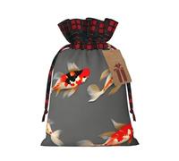 HGFVY Traditional Koi Carps With Spots Print Christmas Wrapping Bags Gift Bags With Drawstring, Xmas Party Presents