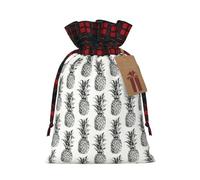 HGFVY Tropical Theme Pineapple Pattern 1pcs Drawstring Tote Bag 4.7 X 6.9in For Christmas Gifting And Storage And With Kraft Gift Tags