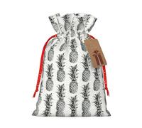 HGFVY Tropical Theme Pineapple Pattern 1pcs Drawstring Tote Bag 8.3x11.8in For Christmas Gifting And Storage And With Kraft Gift Tags