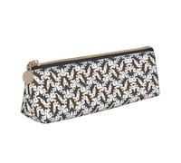 HGFVY Trotting Flat Coated Retrievers Paw Fashion Multifunctional Portable Leather Pencil Case With Large Storage Capacity Pencil Pouch