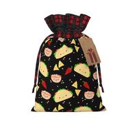 HGFVY Tuesday Party Print Christmas Wrapping Bags Gift Bags With Drawstring, Xmas Party Presents