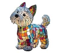 HGFYE Dog Series Art Night Light Hand Painted Stained Resin Ornaments LED Lamp Dachshund Corgi Pug Lamps Homegoods for Kids' Room & Bedroom Decor,for Dogs Lovers(West Highland Terrier)