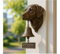 HGFYE Dog Welcome Doorbell Series-Unique Animal Door Bell-Vintage Cast Iron Chime Wall -Novelty Hound Hanging Figurine Ornaments-Outdoor Decor Dinner Bells-Creative Gifts For Puppy Lovers（Pug