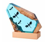 HGFYE Flying Dragon Epoxy Resin Lamp, Blue LED Night Light Sculpture