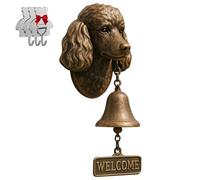 HGFYE Poodle Welcome Bell, Retro Funny Animal Welcome Doorbell,Wall-Mounted Decorative Cast Iron/Resin Hanging Bell, Farmhouse Wall Decoration & Housewarming Gift （With 3 sticky hooks）