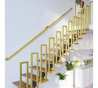 Hggdsac Handrails for Stairs, U-Shaped Handrails for Outdoor Steps, Floor Mounted Staircase Railing, Hand Rail U Shape for Loft, Protect the Safety of the Elderly and Children, Gold, 60CM