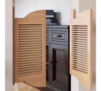 Hggdsac Interior Solid Wood louvre Doors, louvered Saloon Door, Partition Swinging Doors, with Auto Close - Half Waist Fence Design, for Kitchen Bar or Cafe(Height80cm Width130cm, Style M)