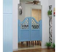 Hggdsac Swinging Doors Cafe Doors, Interior Solid Wood Swing Door, Half Waist Fence Design, Double Action Made of Pine Wood, with Automatic Closure, Customizable(Height90cm Width70cm, StyleH)
