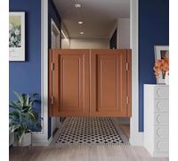 Hggdsac Swinging Doors Cafe Doors, Louvered Saloon Swing Door, Double Action Made of Pine Wood, Easy to Clean, with Stainless Steel Hinges, Customizable(Height90cm Width90cm, Style N)