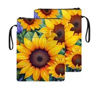 HGGJFLYX Book Sleeve for Readers,Waterproof Book Cover with Zipper Handle & Front Pocket,Fits Hardback & Paperback,Bible & Journal Pouch,Perfect Gift for Book Lovers,Sunflower Field Bloom