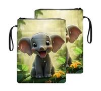 HGGJFLYX Book Sleeve with Zipper,Book Cover for Paperbacks & Hardcovers,Washable Book Protector with Front Pocket and Handle,Multi-Use Pouch,Perfect Gift for Readers,Rainy Day Little Elephant