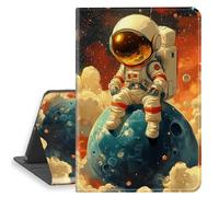 HGGJFLYX Case for iPad 10.2 inch 2021/2020/2019, PU Leather Folio Cover with Auto Sleep/Wake, Multi-Angle Stand Protective Cover 10.2" for iPad 7th/8th/9th Generation,Astronaut on Planet