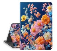 HGGJFLYX Case for iPad 8th/6th/5th Gen 9.7 Inch 2018/2017, PU Leather Folio Cover with Auto Sleep/Wake, Multi-Angle Stand Protective Cover 9.7" for iPad 2018 2017,Pastel Mixed Floral Bouquet