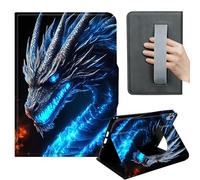 HGGJFLYX Case for iPad (A16) 11th Gen 11 Inch 2025,360 Degree Rotating Multi-Angle Viewing Stand,Hand Strap,Leather Cover 10.9" for iPad 10th Gen 2022,Auto Sleep/Wake,Mythical Blue Dragon