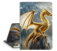 HGGJFLYX Case for iPad Air 11 Inch M3(2025)/M2(2024),PU Leather Folio Cover with Auto Sleep/Wake,Multi-Angle Stand Cover for iPad Air 6th/5th/4th 2025/2024/2022/2020,Golden Dragon On Mountain