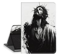 HGGJFLYX Case for iPad mini 7 2024/iPad Mini 6 2021, PU Leather Folio Cover with Auto Sleep/Wake, Multi-Angle Stand Protective Cover 8.3" for iPad A17 Pro 2024,Black White Crown Portrait
