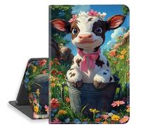 HGGJFLYX Case for iPad mini 7 2024/iPad Mini 6 2021, PU Leather Folio Cover with Auto Sleep/Wake, Multi-Angle Stand Protective Cover 8.3" for iPad A17 Pro 2024,Flower Crown Calf