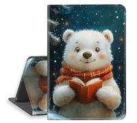 HGGJFLYX Case for iPad mini 7 2024/iPad Mini 6 2021, PU Leather Folio Cover with Auto Sleep/Wake, Multi-Angle Stand Protective Cover 8.3" for iPad A17 Pro 2024,Polar Bear Reading