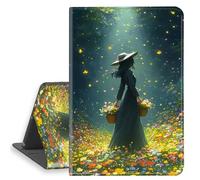 HGGJFLYX Case for iPad mini 7 2024/iPad Mini 6 2021, PU Leather Folio Cover with Auto Sleep/Wake, Multi-Angle Stand Protective Cover 8.3" for iPad A17 Pro 2024,Flower Picker Witchy Forest