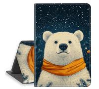 HGGJFLYX Case for iPad mini 7 2024/iPad Mini 6 2021, PU Leather Folio Cover with Auto Sleep/Wake, Multi-Angle Stand Protective Cover 8.3" for iPad A17 Pro 2024,Polar Bear Snowy Night