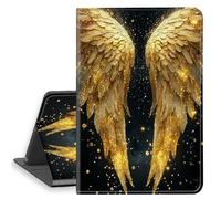 HGGJFLYX Case for iPad mini 7 2024/iPad Mini 6 2021, PU Leather Folio Cover with Auto Sleep/Wake, Multi-Angle Stand Protective Cover 8.3" for iPad A17 Pro 2024,Gilded Wings