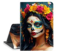 HGGJFLYX Case for iPad mini 7 2024/iPad Mini 6 2021, PU Leather Folio Cover with Auto Sleep/Wake, Multi-Angle Stand Protective Cover 8.3" for iPad A17 Pro 2024,Flower Crown Lady