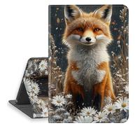 HGGJFLYX Case for iPad mini 7 2024/iPad Mini 6 2021, PU Leather Folio Cover with Auto Sleep/Wake, Multi-Angle Stand Protective Cover 8.3" for iPad A17 Pro 2024,Snow Fox Daisy