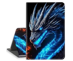 HGGJFLYX Case for iPad mini 7 2024/iPad Mini 6 2021, PU Leather Folio Cover with Auto Sleep/Wake, Multi-Angle Stand Protective Cover 8.3" for iPad A17 Pro 2024,Mythical Blue Dragon