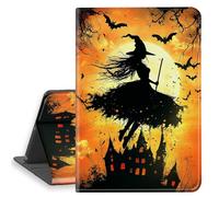 HGGJFLYX Case for iPad Pro 11 Inch 2018, PU Leather Folio Cover with Auto Sleep/Wake, Multi-Angle Stand Protective Cover for iPad Pro 11 Inch 2018,Halloween Witch