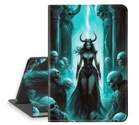 HGGJFLYX Case for iPad Pro 11 Inch 2024, PU Leather Folio Cover with Auto Sleep/Wake, Multi-Angle Stand Protective Cover for iPad Pro 11 Inch 2024,Dark Queen Skulls