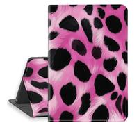 HGGJFLYX Case for iPad Pro 11 Inch 2024, PU Leather Folio Cover with Auto Sleep/Wake, Multi-Angle Stand Protective Cover for iPad Pro 11 Inch 2024Pink Leopard Pattern