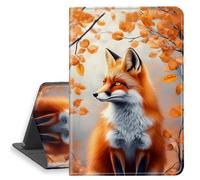 HGGJFLYX Case for iPad Pro 11 Inch 2024, PU Leather Folio Cover with Auto Sleep/Wake, Multi-Angle Stand Protective Cover for iPad Pro 11 Inch 2024,Autumn Fox in Woods
