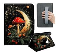 HGGJFLYX Case for iPad Pro 13 Inch 2024/2025,360 Degree Rotating Multi-Angle Viewing Stand,Hand Strap,Leather Cover for iPad Pro 13 Inch 2024/2025,Auto Sleep/Wake,Moon Mushroom