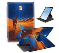 HGGJFLYX Case for Kindle Fire HD10 2023 Tablet,360 Degree Rotating Multi-Angle Viewing Stand Fold Tablet Cover 10.1" for Kindle Fire HD10 2023/2021,Auto Sleep/Wake,Camel Red Moon Desert Oasis
