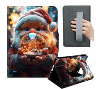 HGGJFLYX Case for Kindle Fire Max 11 2023,360 Degree Rotating Multi-Angle Viewing Stand,Hand Strap,PU Leather Tablet Cover for Kindle Fire Max 11 2023,Auto Sleep/Wake,Santa Snow Globe
