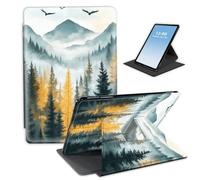 HGGJFLYX Case for Kindle Fire Max 11 2023 Tablet,360 Degree Rotating Multi-Angle Viewing Stand Fold Leather Tablet Cover 11" for Kindle Fire Max 11 2023,Auto Sleep/Wake,Misty Mountains Forest