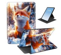 HGGJFLYX Case for Kindle Fire Max 11 2023 Tablet,360 Degree Rotating Multi-Angle Viewing Stand Fold Leather Tablet Cover 11" for Kindle Fire Max 11 2023,Auto Sleep/Wake,Red Fox Snow Sunset