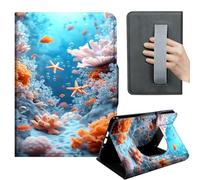HGGJFLYX Case for Kindle Paperwhite 10th 2018,360 Degree Rotating Multi-Angle Viewing Stand,Hand Strap,PU Leather Tablet Cover 6" for Kindle 10th 2018,Auto Sleep/Wake,Underwater Starfish